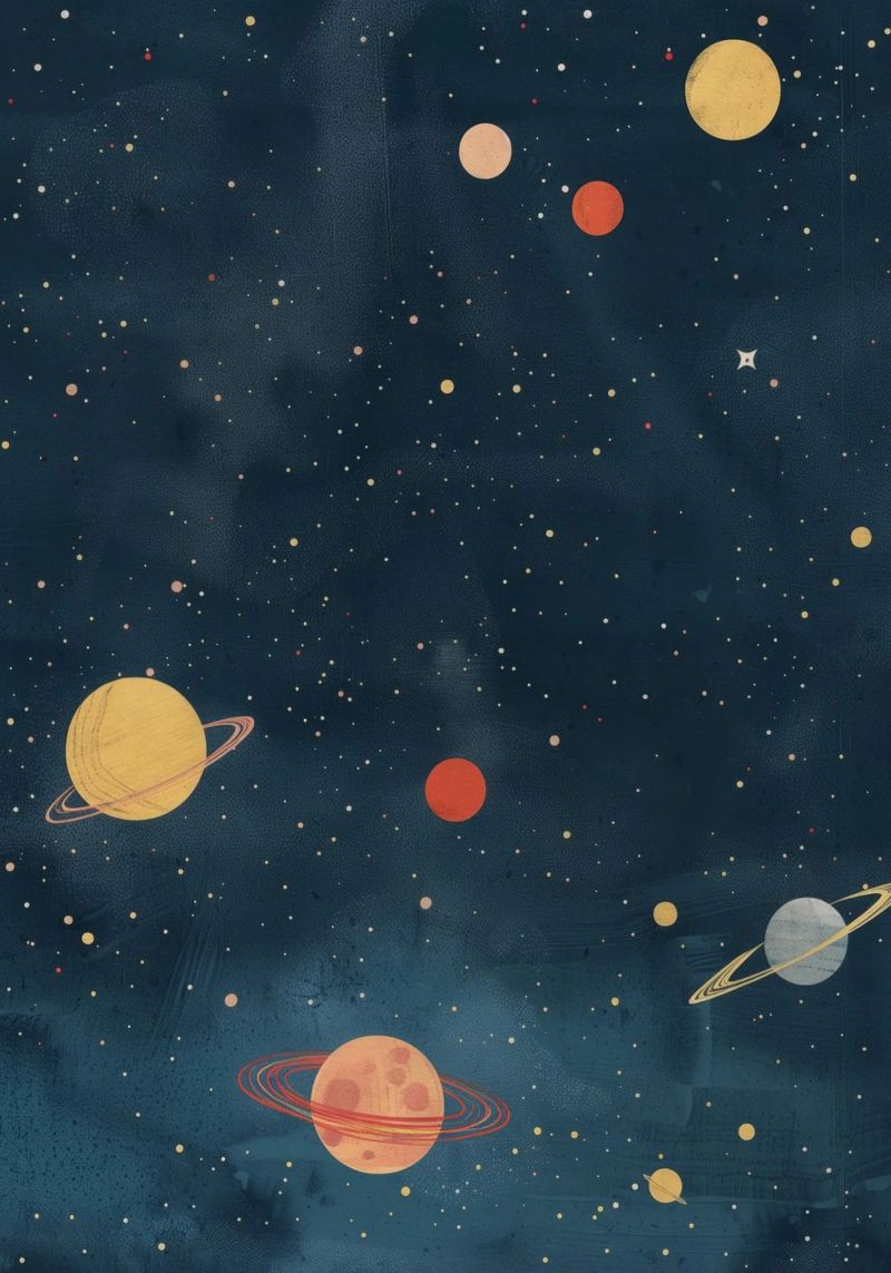 Boho Nursery 16 Planets pellicola backlit da Boho Print Collection