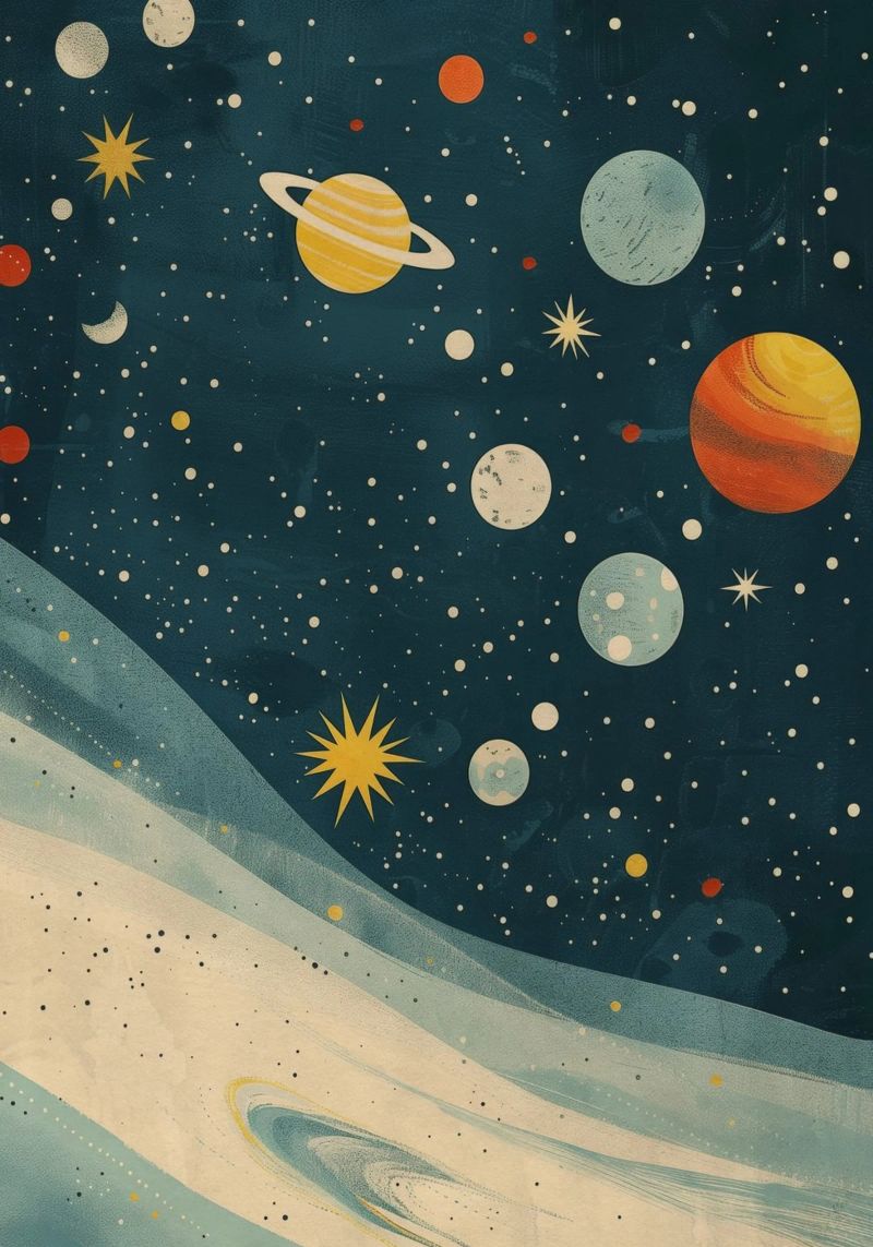 Boho Nursery 17 Planets pellicola backlit da Boho Print Collection