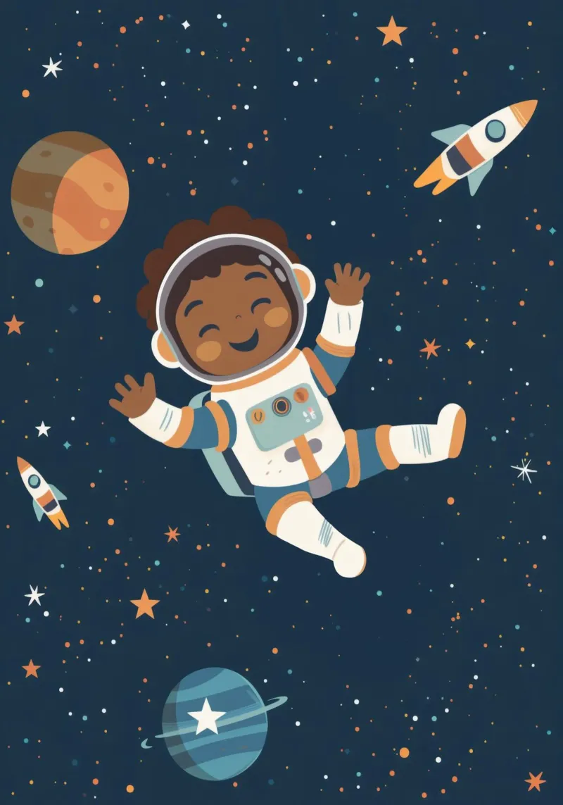 Boho Nursery 18 Astronaut pellicola backlit da Boho Print Collection