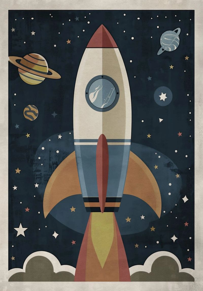 Boho Nursery 18 Rocket pellicola backlit da Boho Print Collection