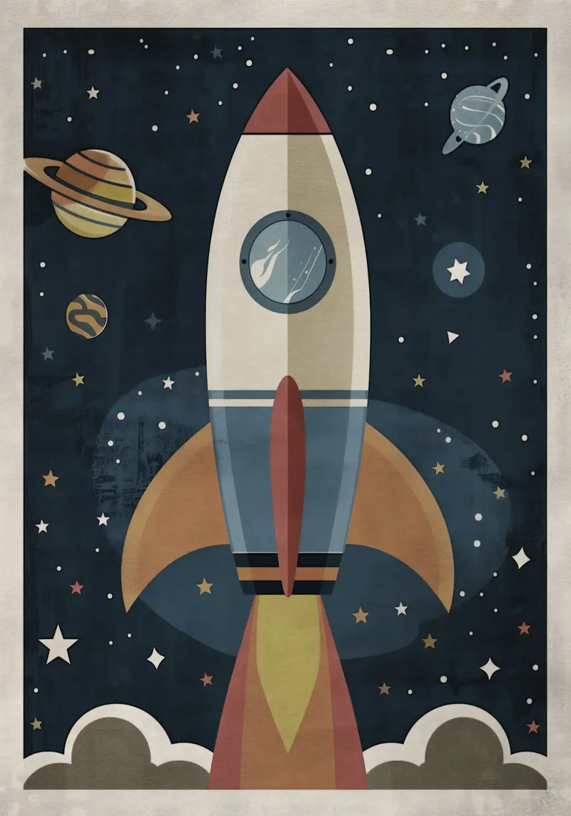 Boho Nursery 18 Rocket pellicola backlit da Boho Print Collection