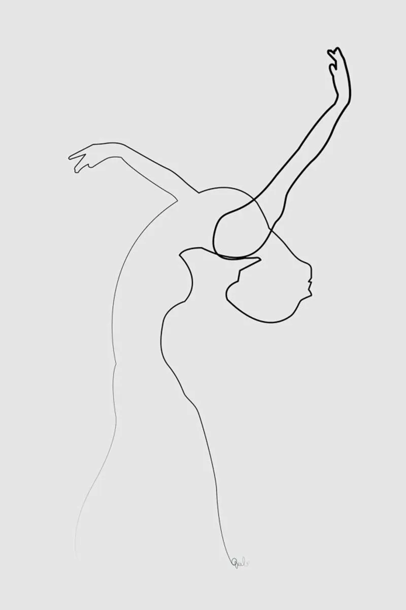 One Line Dancer carta hahnemühle da Quibe