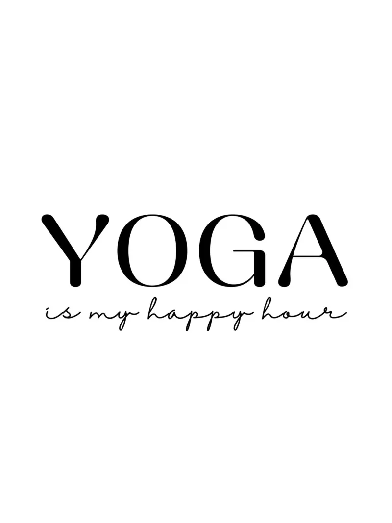 Lo YOGA è il mio happy hour poster con telaio in legno da ArtDesign by KBK