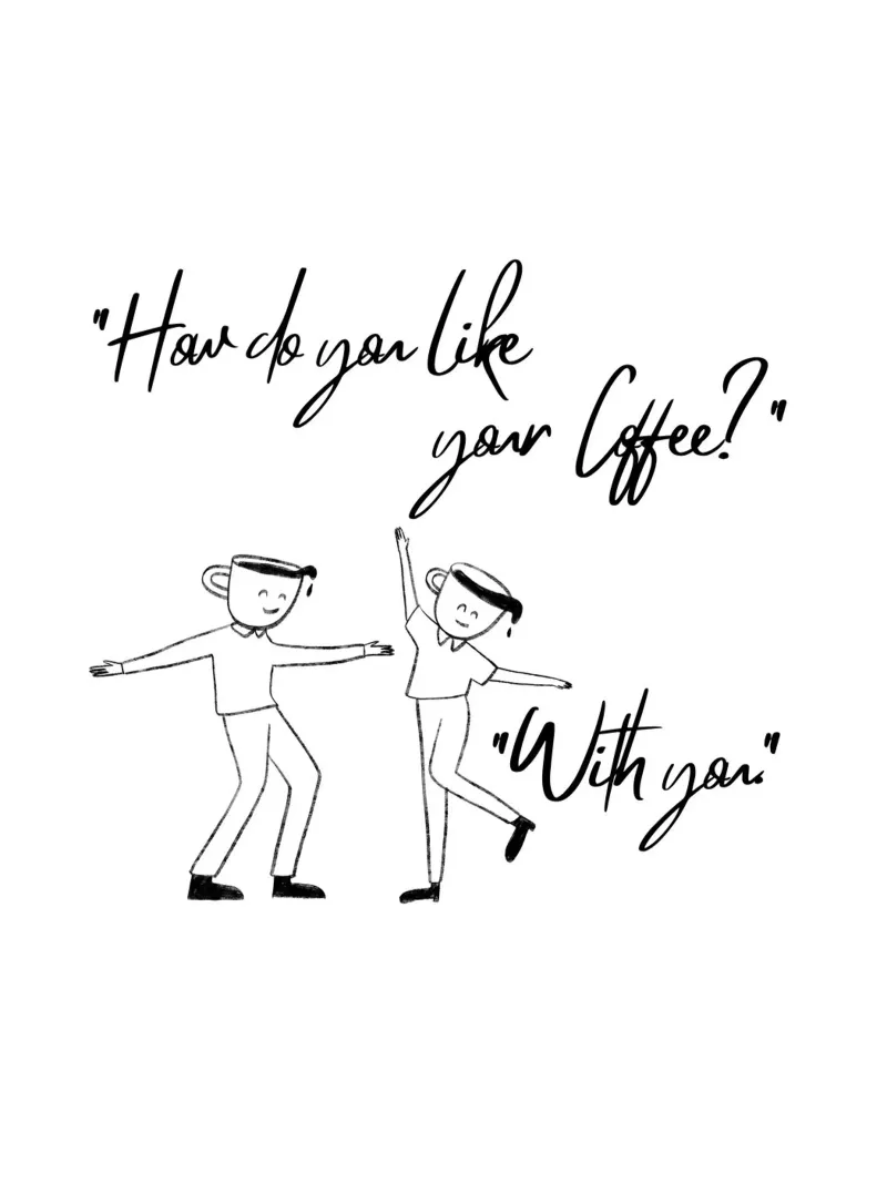"Come ti piace il tuo caffè?". "Con te". poster da ArtDesign by KBK