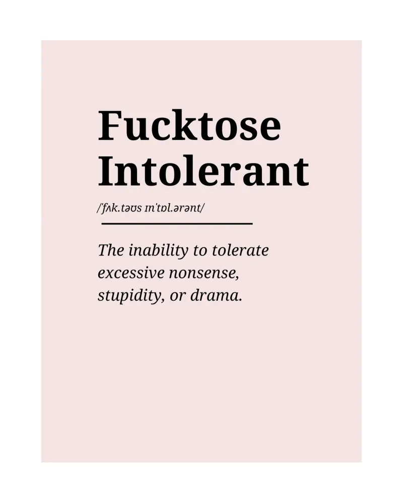 Fucktose Intolerant #2 - Typography print alluminio dibond da Hightown Words