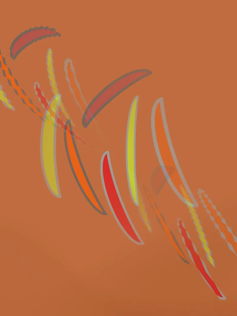 Abstract geometric wavy pattern in orange hahnemühle by Something for you