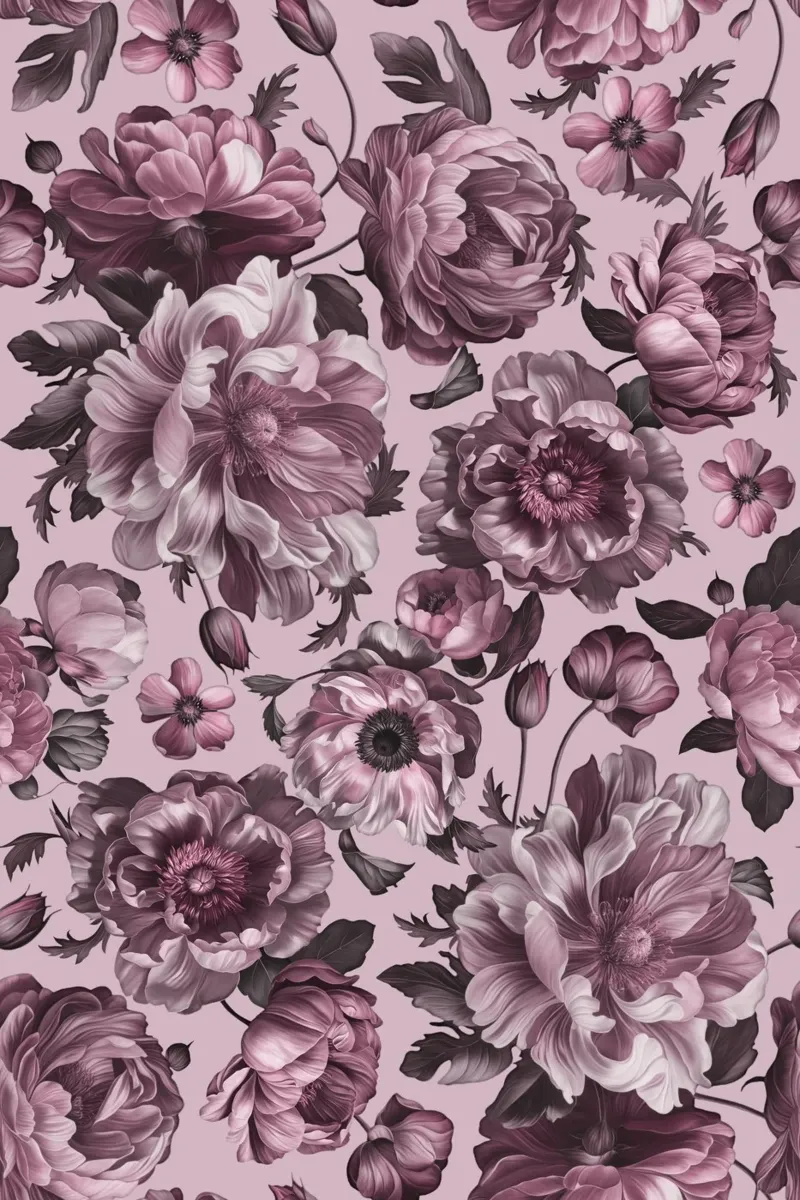 Dark Academia Opulento dramma floreale barocco alluminio dibond da Andrea Haase Floral Passion