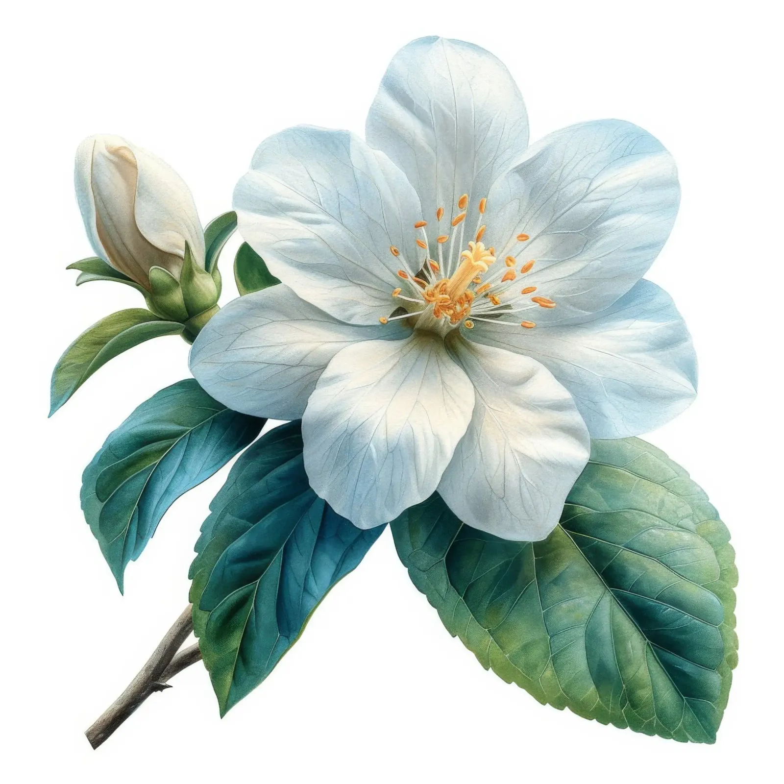 Fiore di gelsomino 3 poster con telaio in legno da Bold Blooms