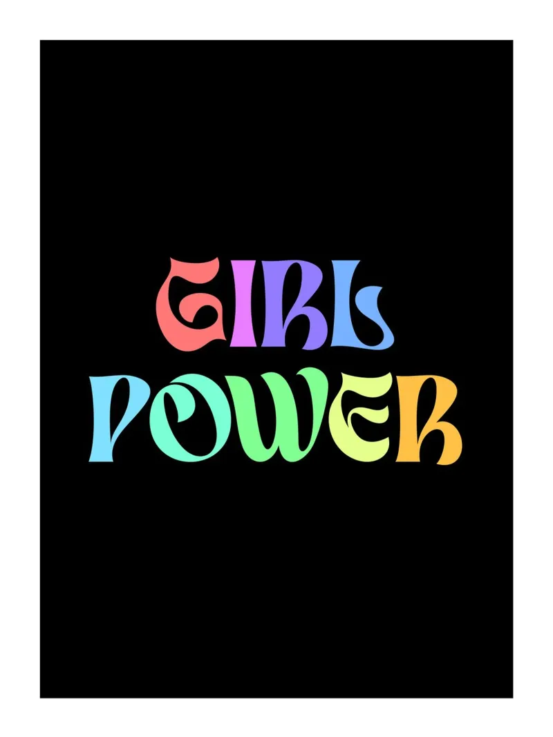 Poder femenino poster con marco de madera de Wall of Words