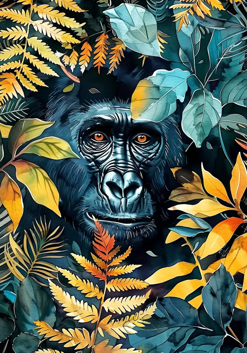 Arte animale del gorilla pellicola backlit da Justyna Jaszke JBJart