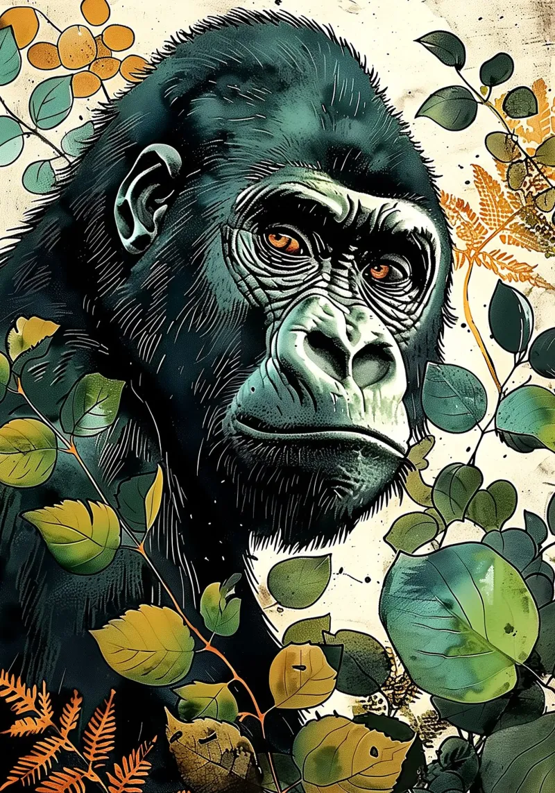 Arte animale del gorilla pannello forex da Justyna Jaszke JBJart