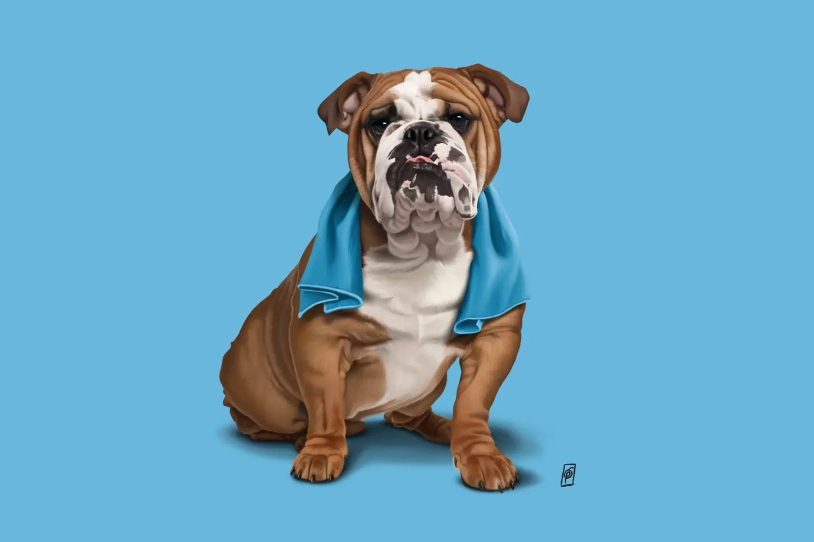 Bull (Colour) acrylic glass by Rob Art | Illustration