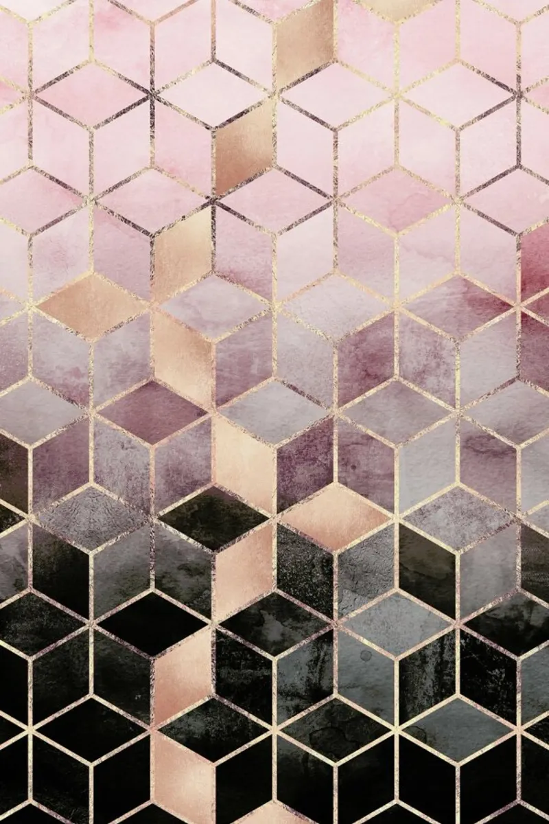 Pink Grey Gradient Cubes pellicola backlit da Elisabeth Fredriksson