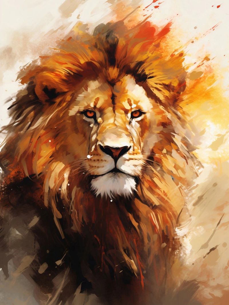 Lion Abstract 2 pellicola backlit da Mateo