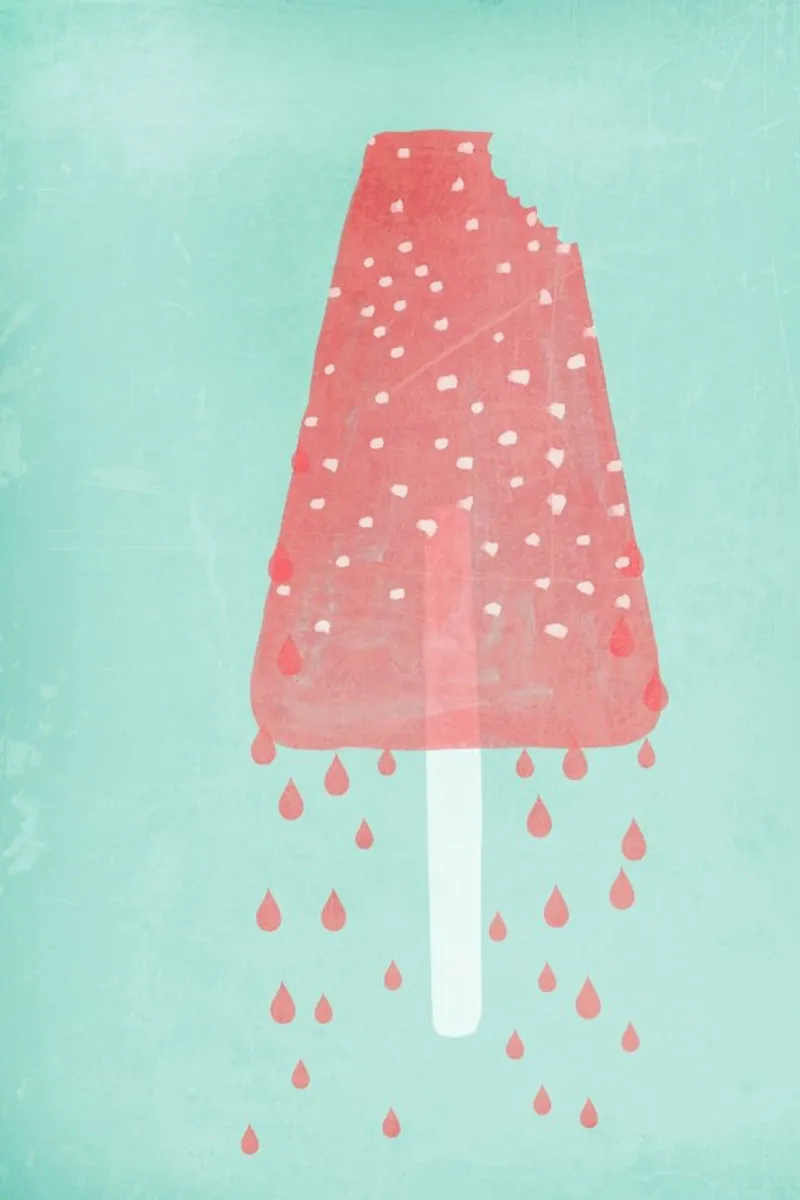 Ice Cream Rasperry carta hahnemühle da treechild