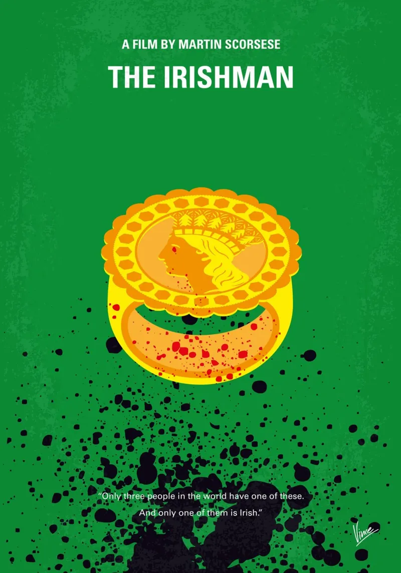 No1154 My The Irishman minimal movie poster canvas met Baklijst van Chungkong