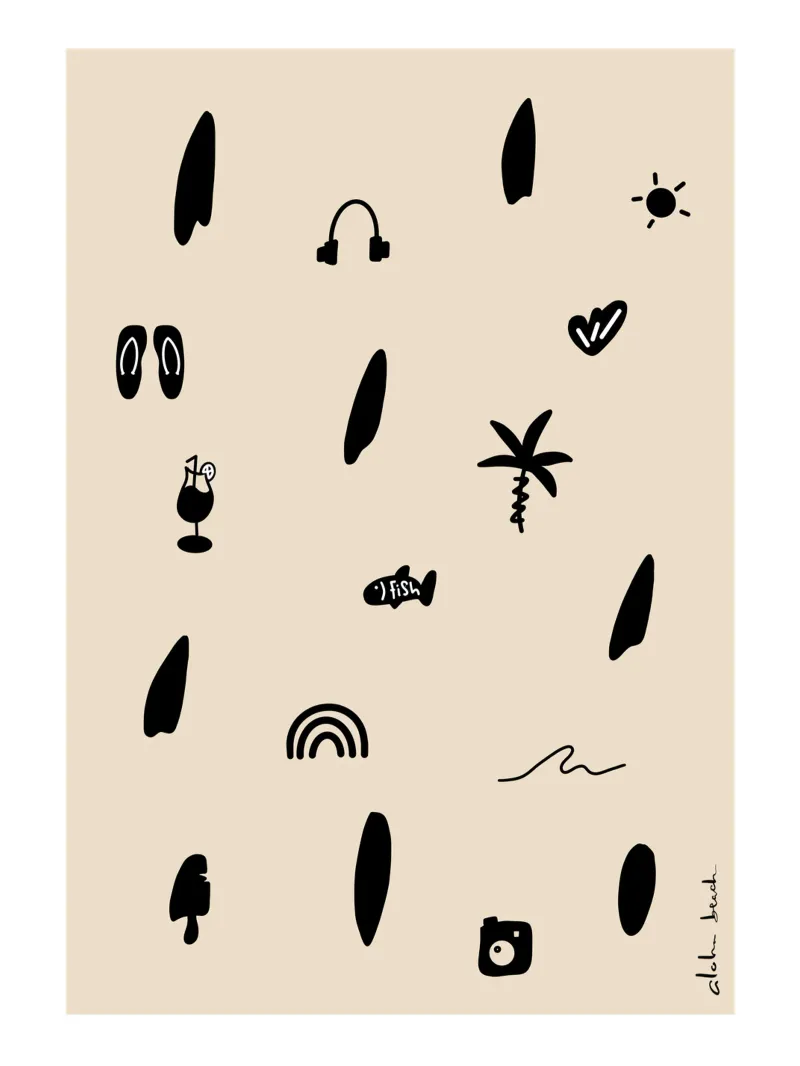 Beach Life Sand poster con telaio in alluminio da LIMITED EDITION LETTERS