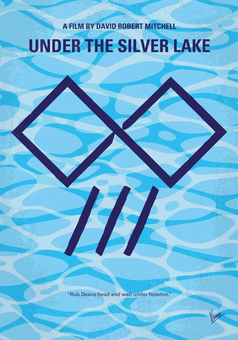 No1171 My Under the silver lake minimal movie poster canvas met Baklijst van Chungkong