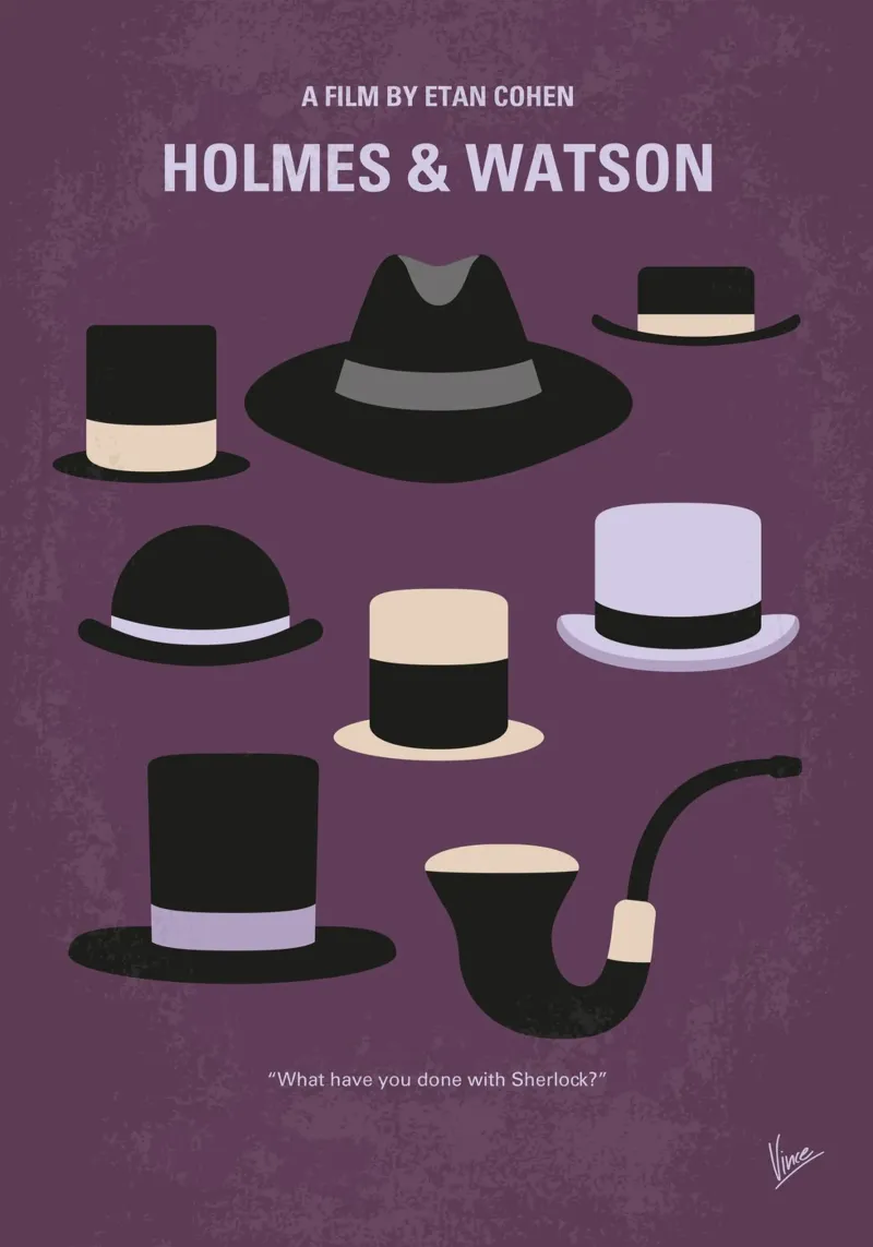 No1192 My Holmes and Watson minimal movie poster alluminio dibond da Chungkong