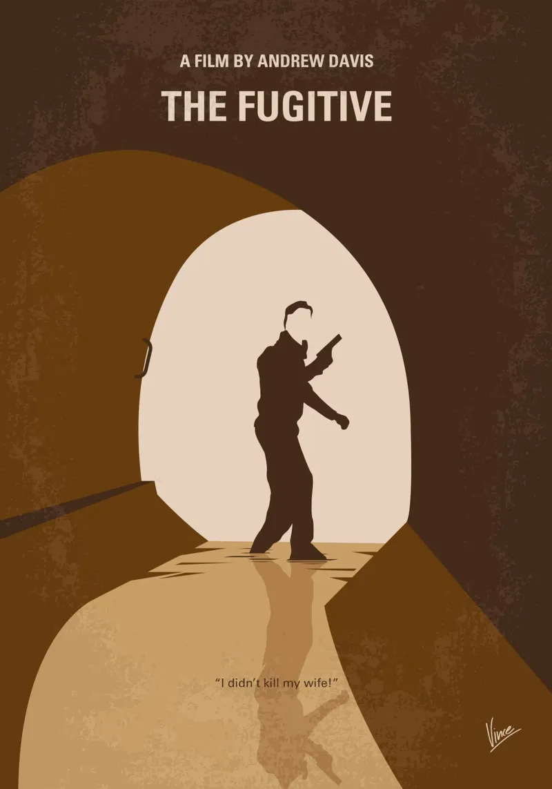 No1206 My THE FUGITIVE minimal movie poster carta hahnemühle da Chungkong