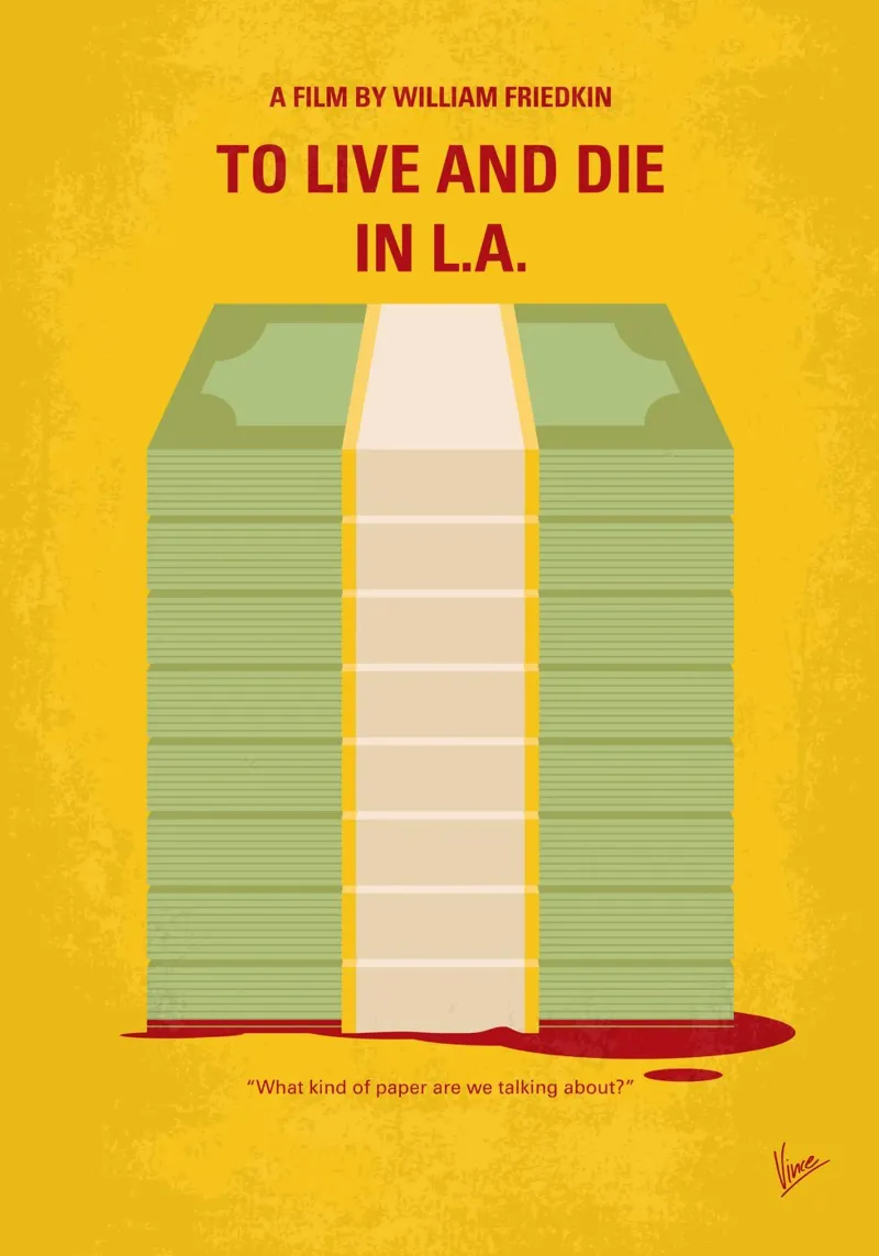No1209 My To Live and Die in LA minimal movie poster alluminio dibond da Chungkong