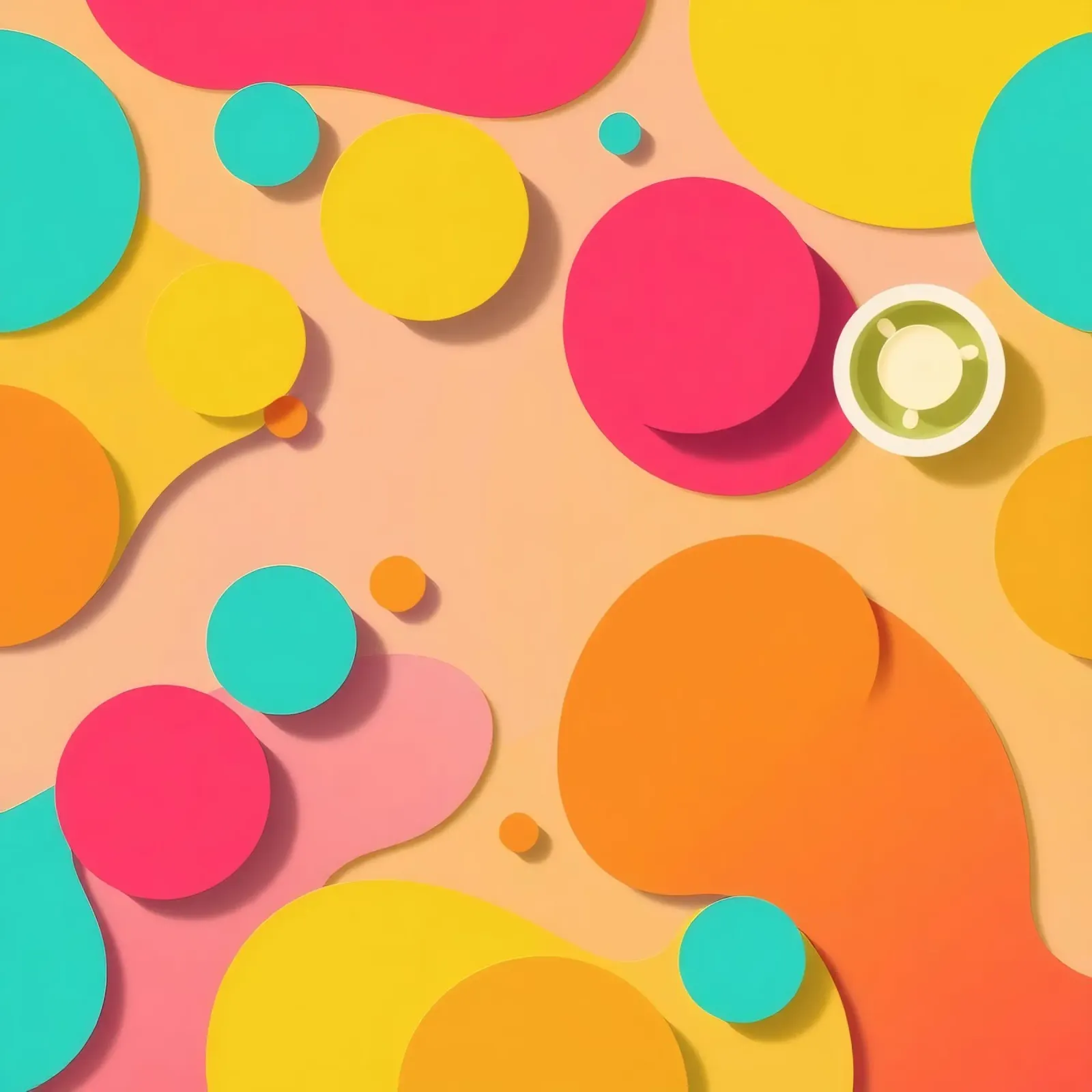 Brightly colored abstract shapes create a vibrant playful canvas by DesignDoodle
