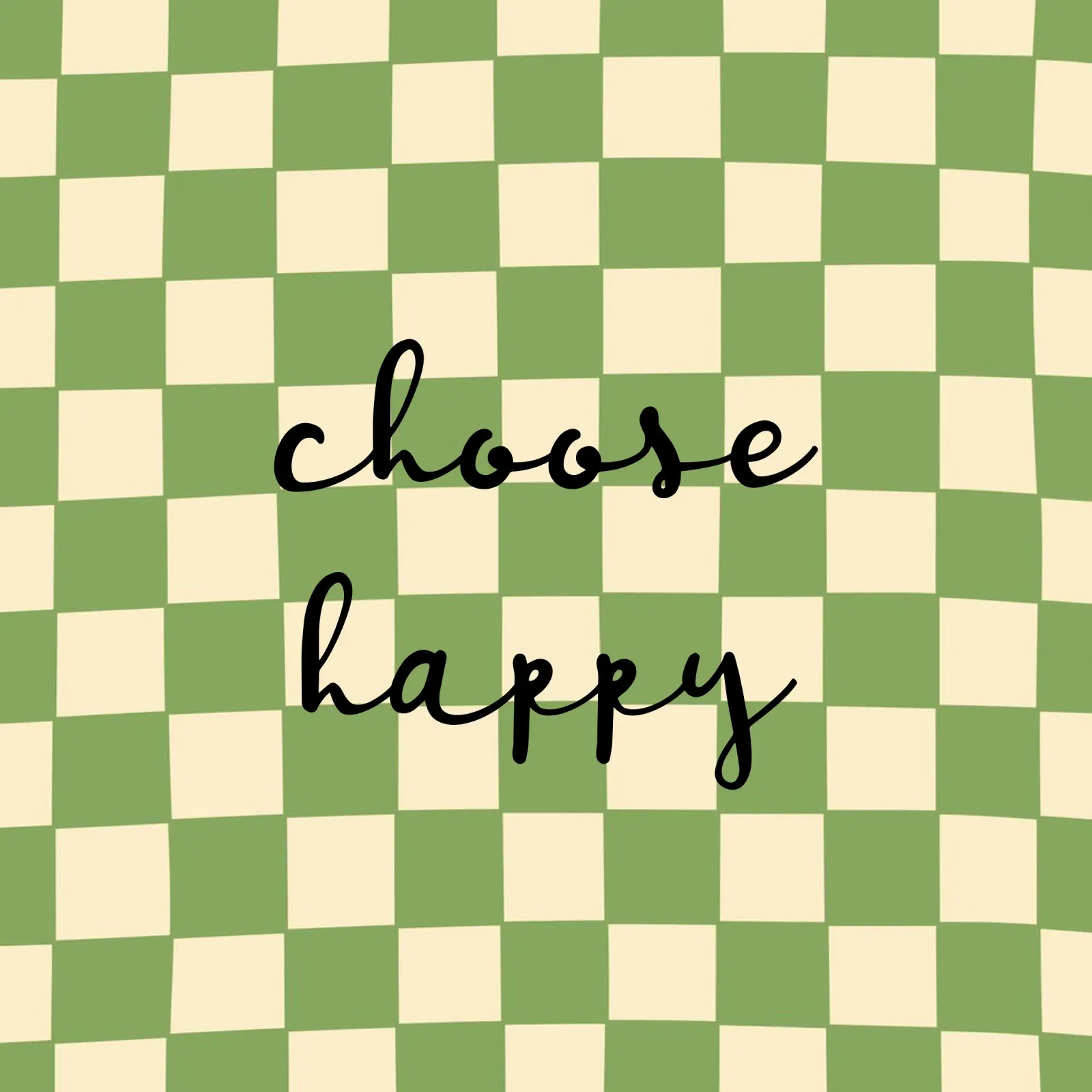Muster kariert grün - choose happy alluminio dibond da Illustration Raissa Oltmanns