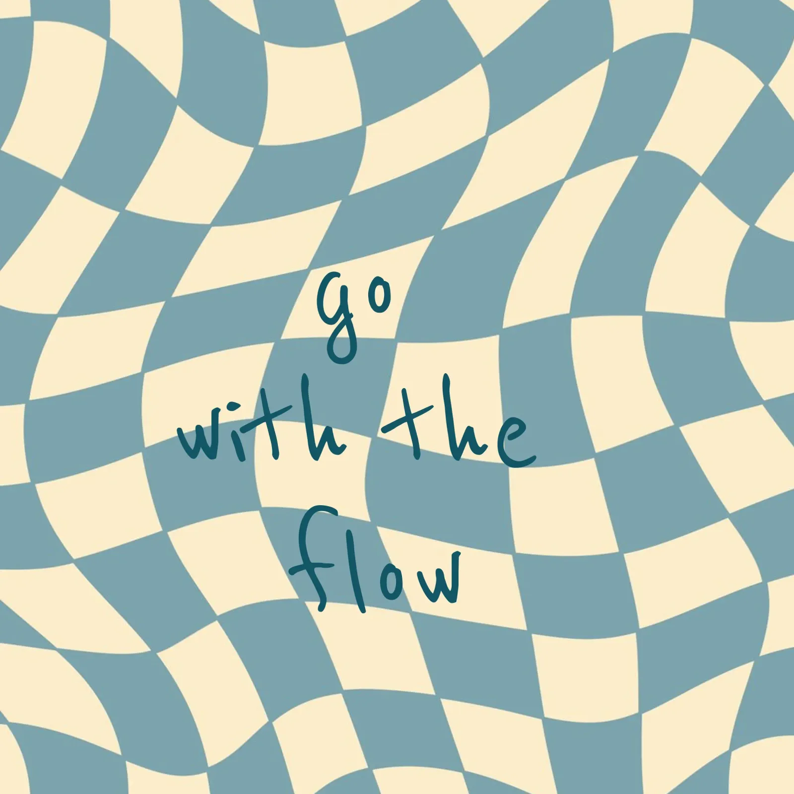 Fließendes Schachbrettmuster blau - gp with the flow carta hahnemühle da Illustration Raissa Oltmanns