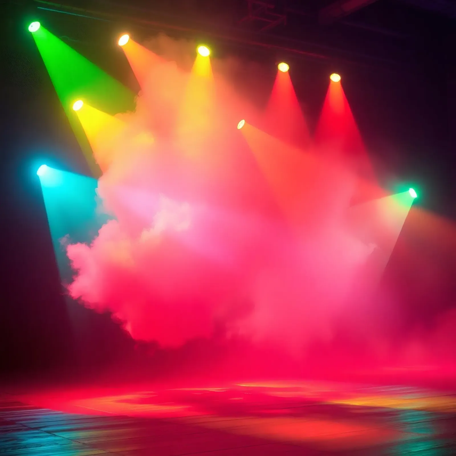 Le luci di scena colorate illuminano la nebbia durante la performance carta hahnemühle da DesignDoodle