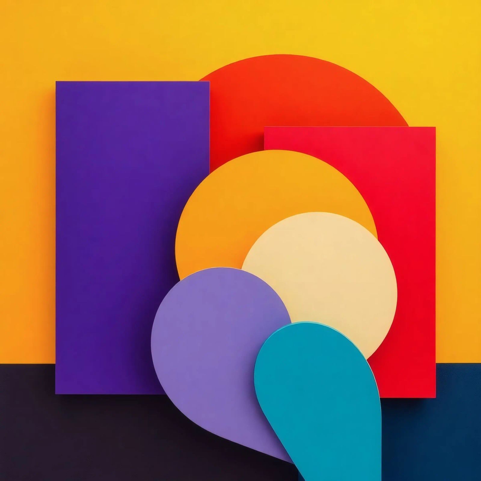 Colorful geometric shapes create an abstract design canvas by DesignDoodle