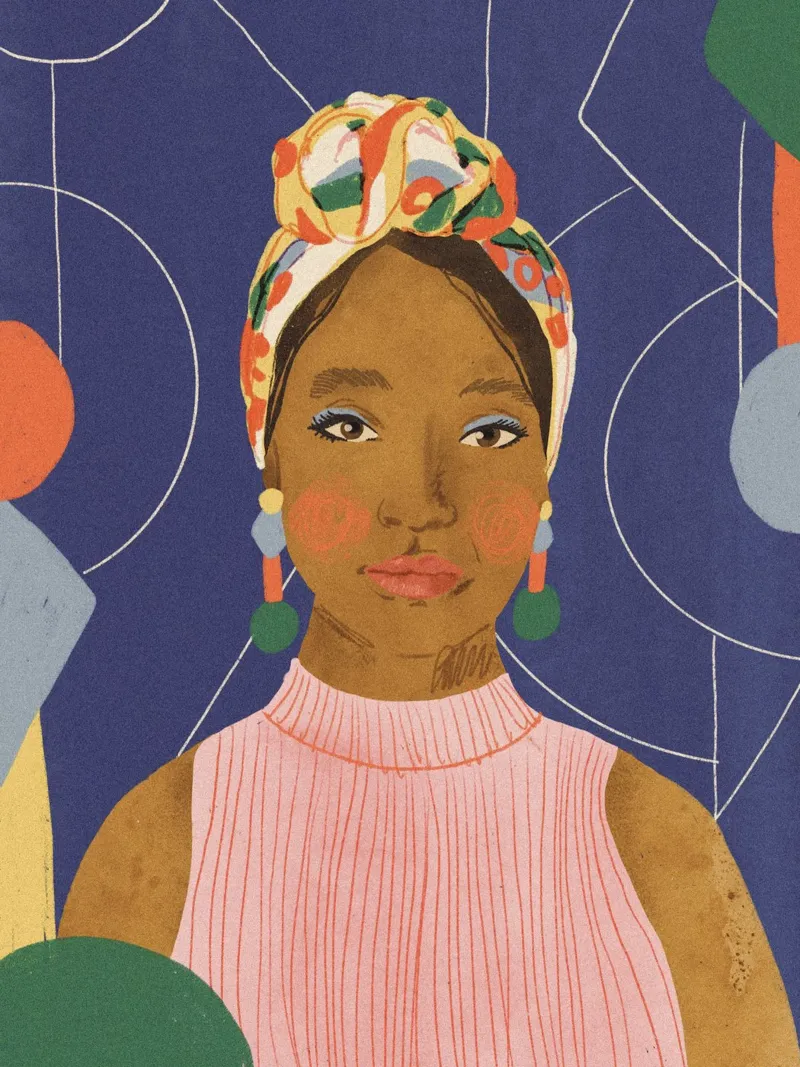 Turban lady poster con telaio in legno da GigiRosado