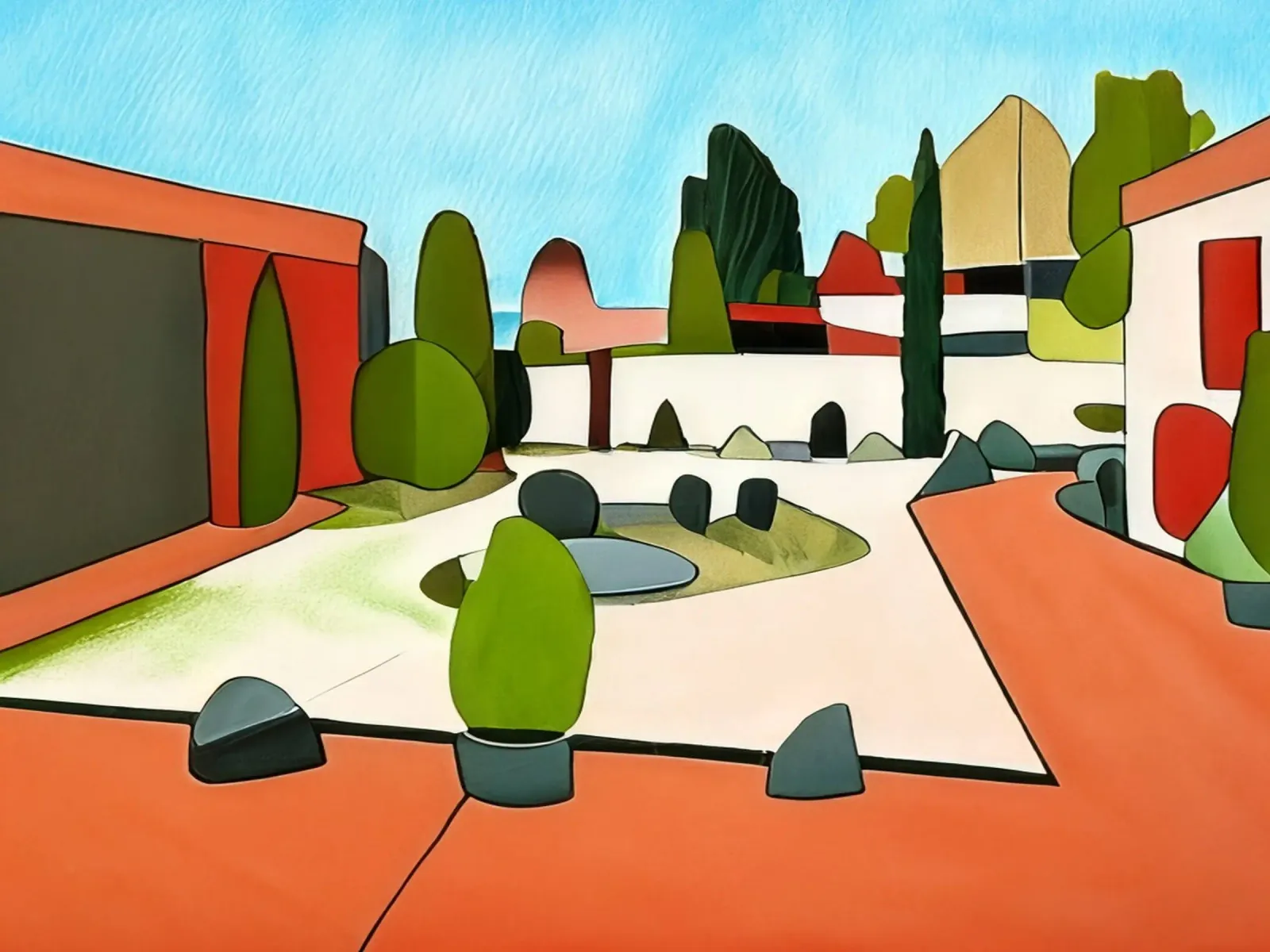 Giardino_1 poster con telaio in plastica da Abstract Art by LK