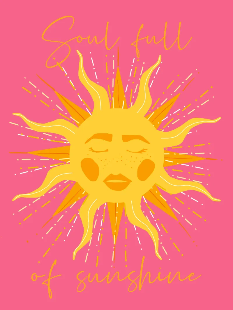 Une âme pleine de soleil poster avec cadre en plastique de Illustration Raissa Oltmanns