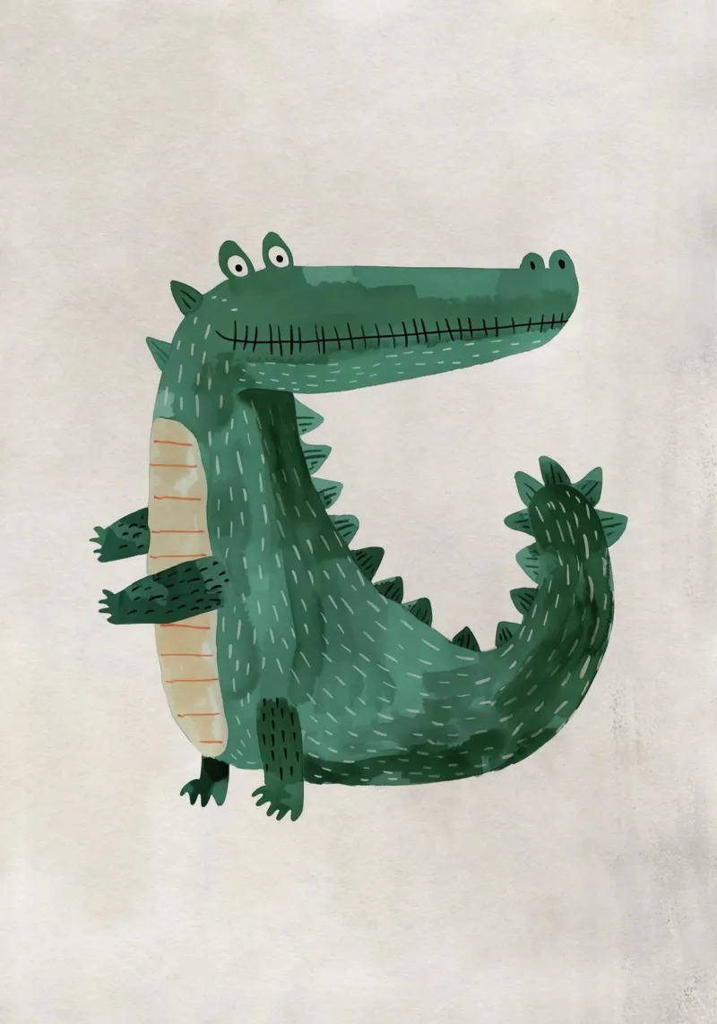 Boho Nursery 19 Crocodile pellicola backlit da Boho Print Collection