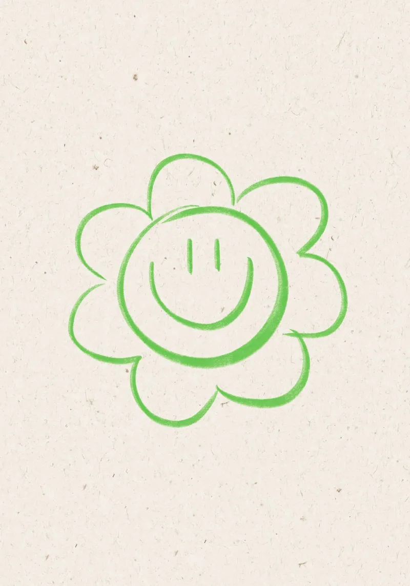Smile Flower poster con telaio in plastica da KRUTH DESIGN