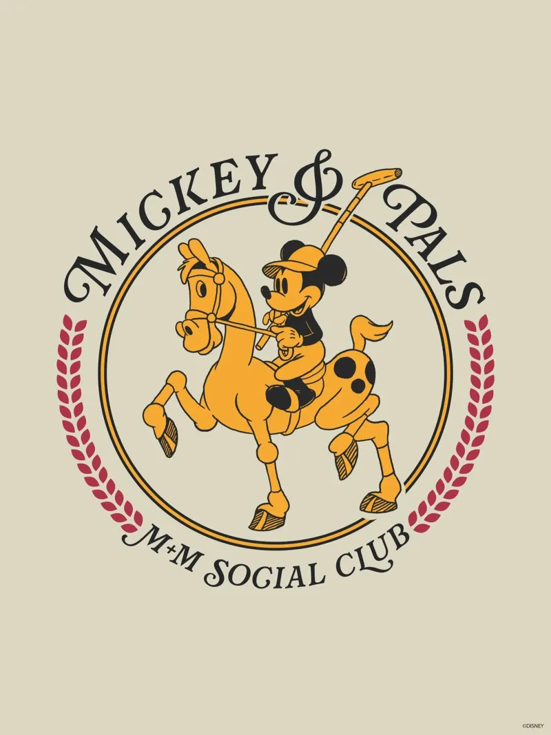 M&M - Social Club poster con telaio in legno da Mickey Mouse