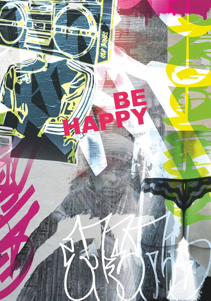 Be Happy Poster von Flo Klein