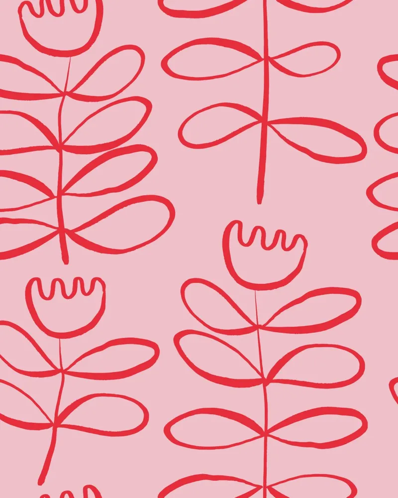 Pink Tulip poster con telaio in alluminio da KRUTH DESIGN