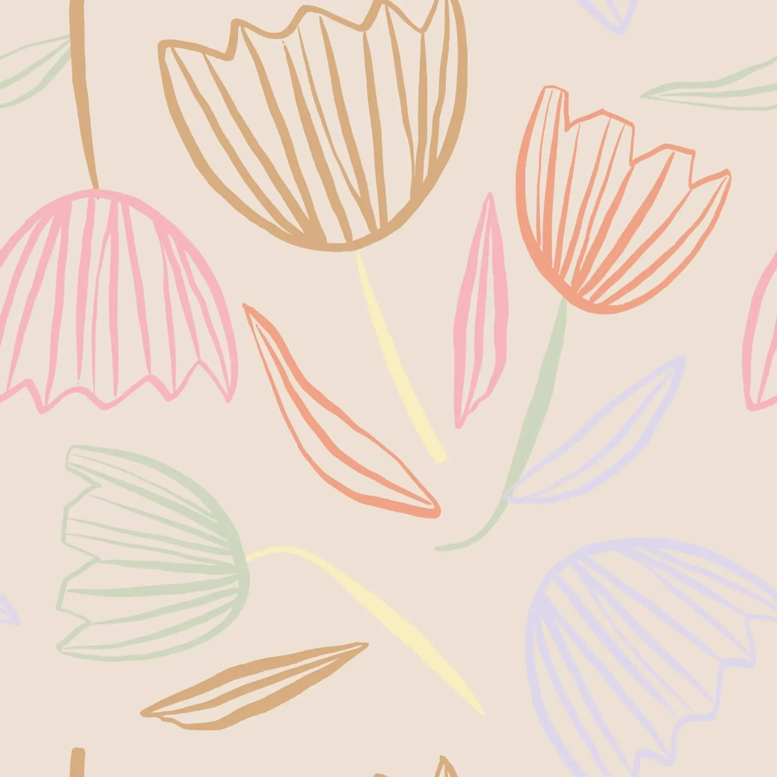 Allover Tulips poster con telaio in alluminio da KRUTH DESIGN