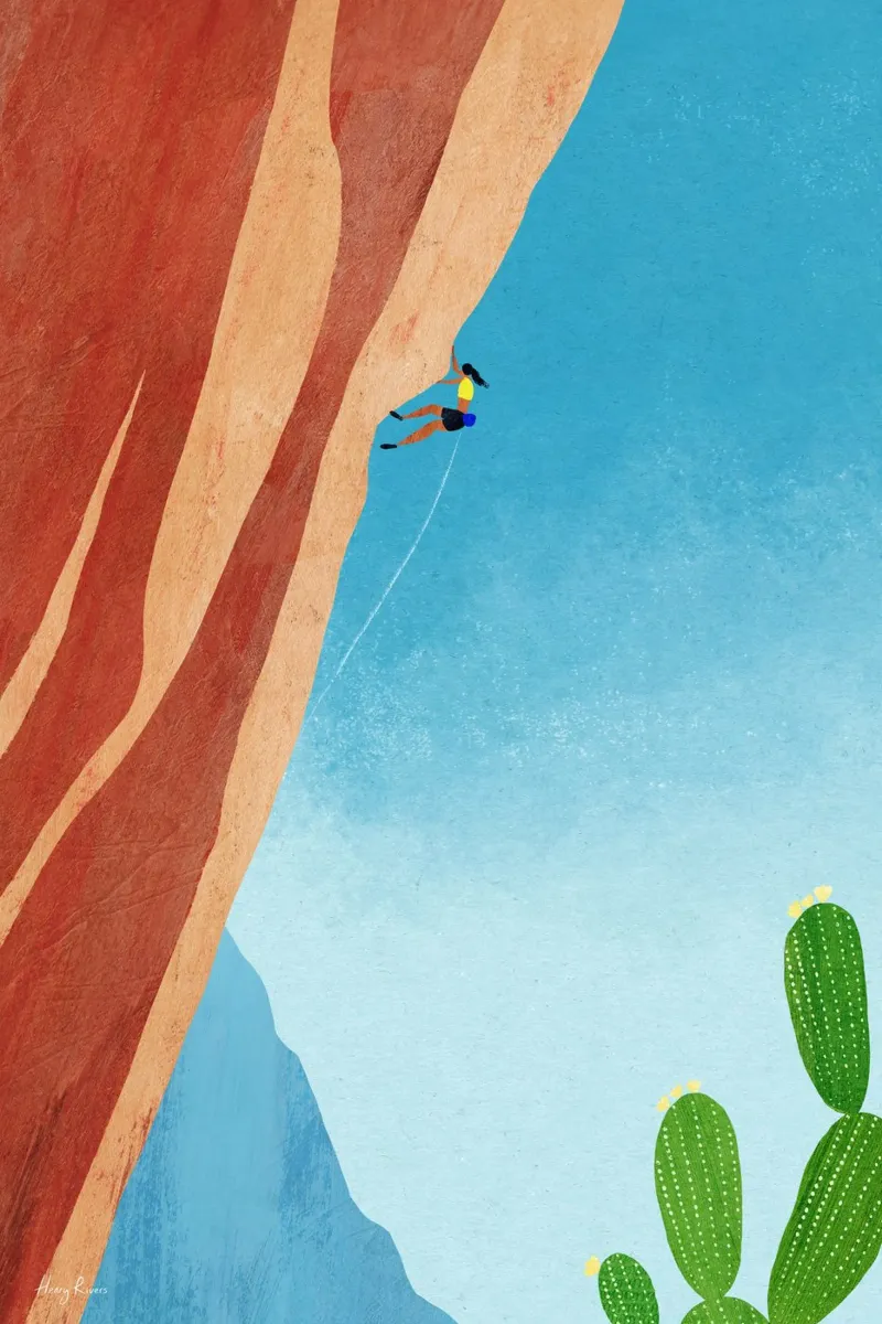 Canyon climb canvas by Henry Rivers