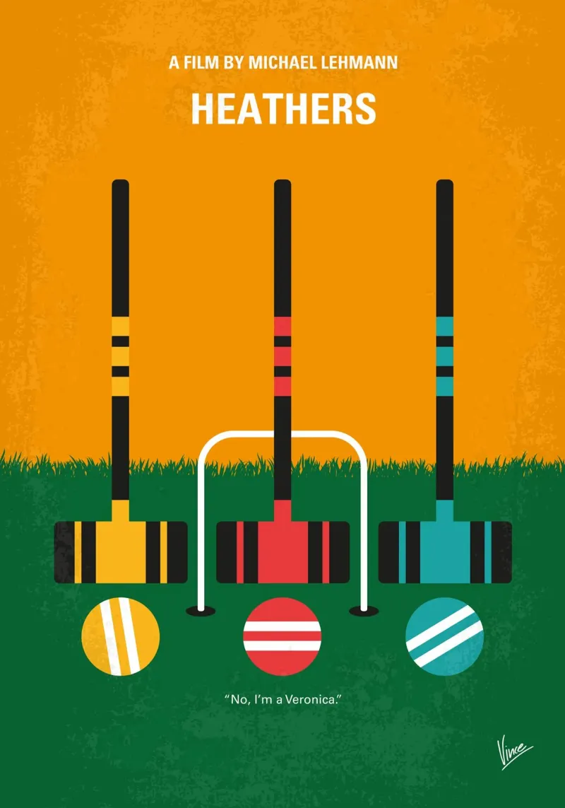 No1216 My Heathers minimal movie poster pellicola backlit da Chungkong