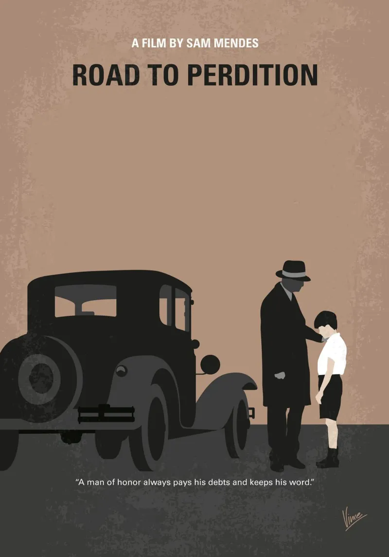 No1219 My Road to Perdition minimal movie poster poster con telaio in plastica da Chungkong
