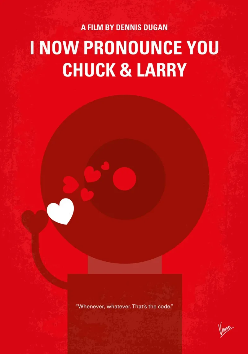 No1230 My I Now Pronounce You Chuck Larry minimal movie post tela da Chungkong