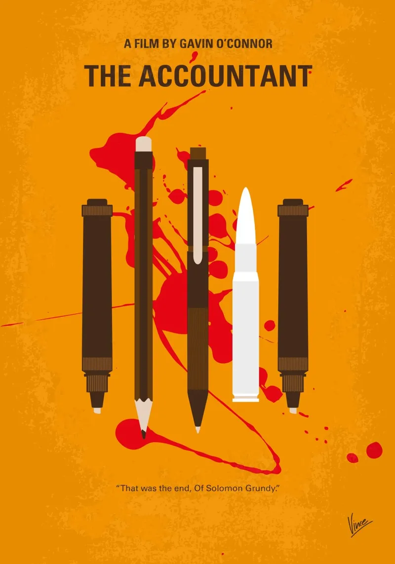 No1232 My The Accountant minimal movie poster carta hahnemühle da Chungkong