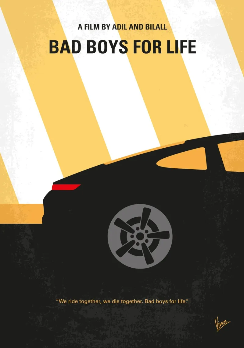 No1235 My Bad Boys for life minimal movie poster carta hahnemühle da Chungkong