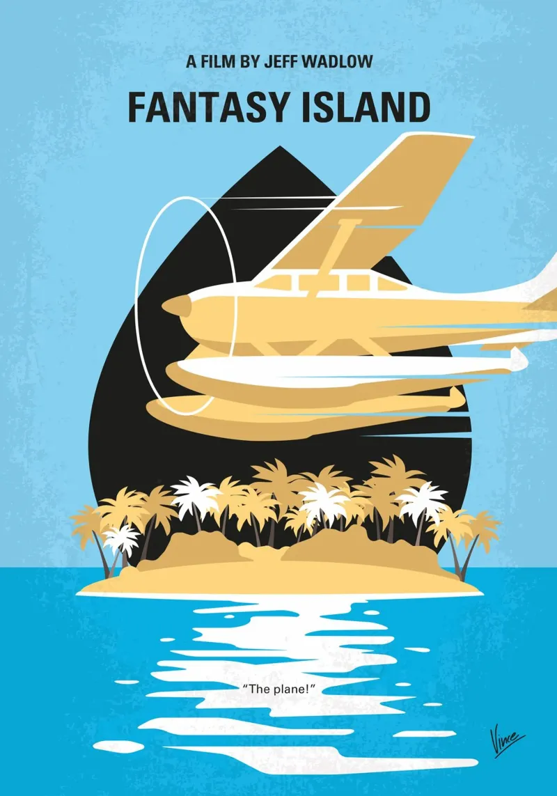 No1237 My Fantasy Island minimal movie poster carta hahnemühle da Chungkong