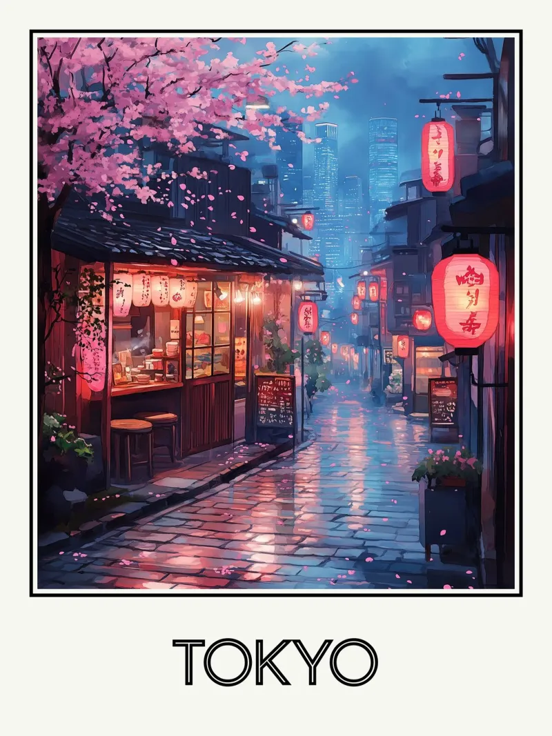 Tokio canvas met Baklijst van Frame the World