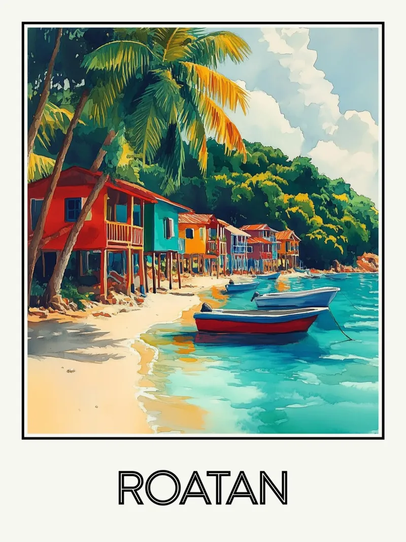 Roatán poster con telaio in plastica da Frame the World