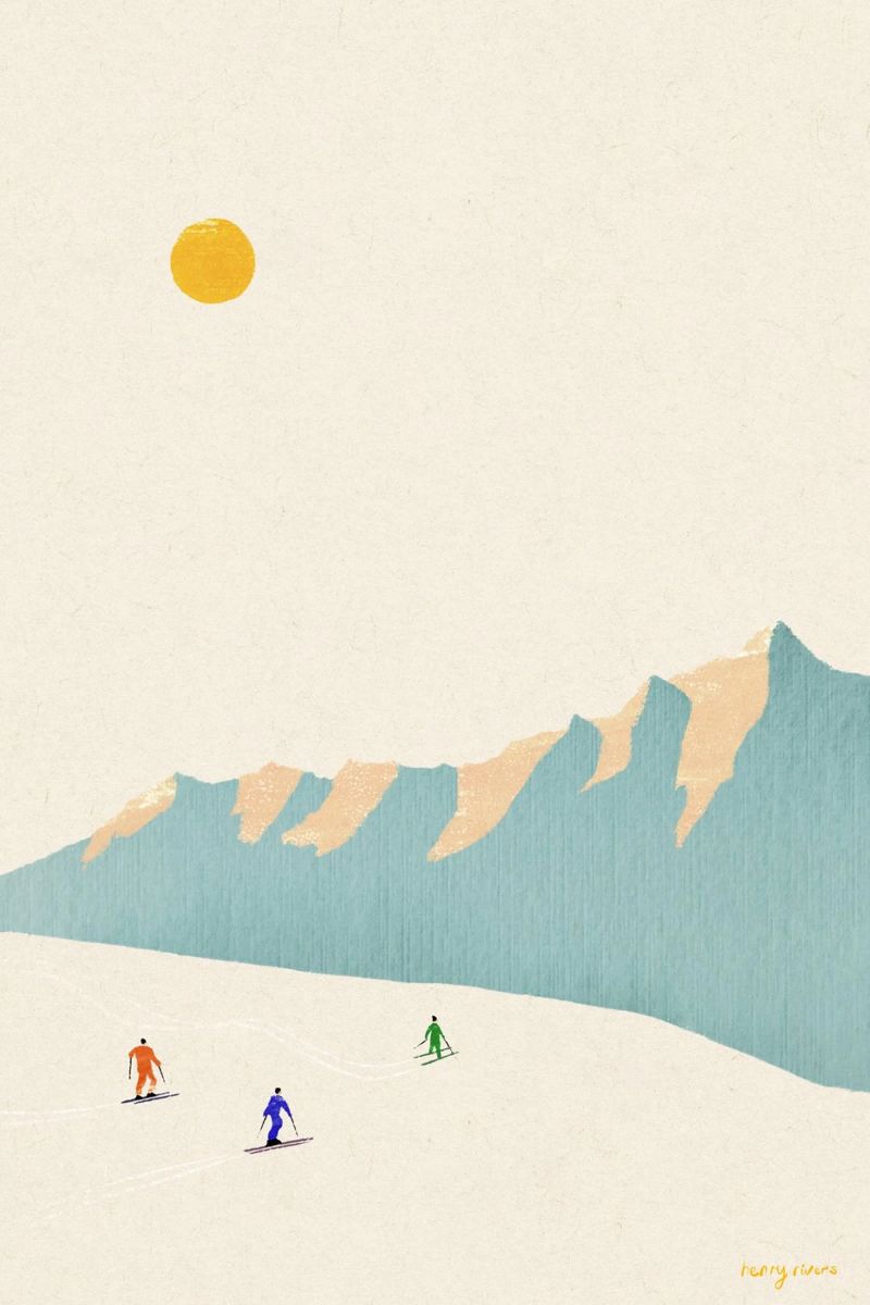 Des skieurs heureux poster de Henry Rivers