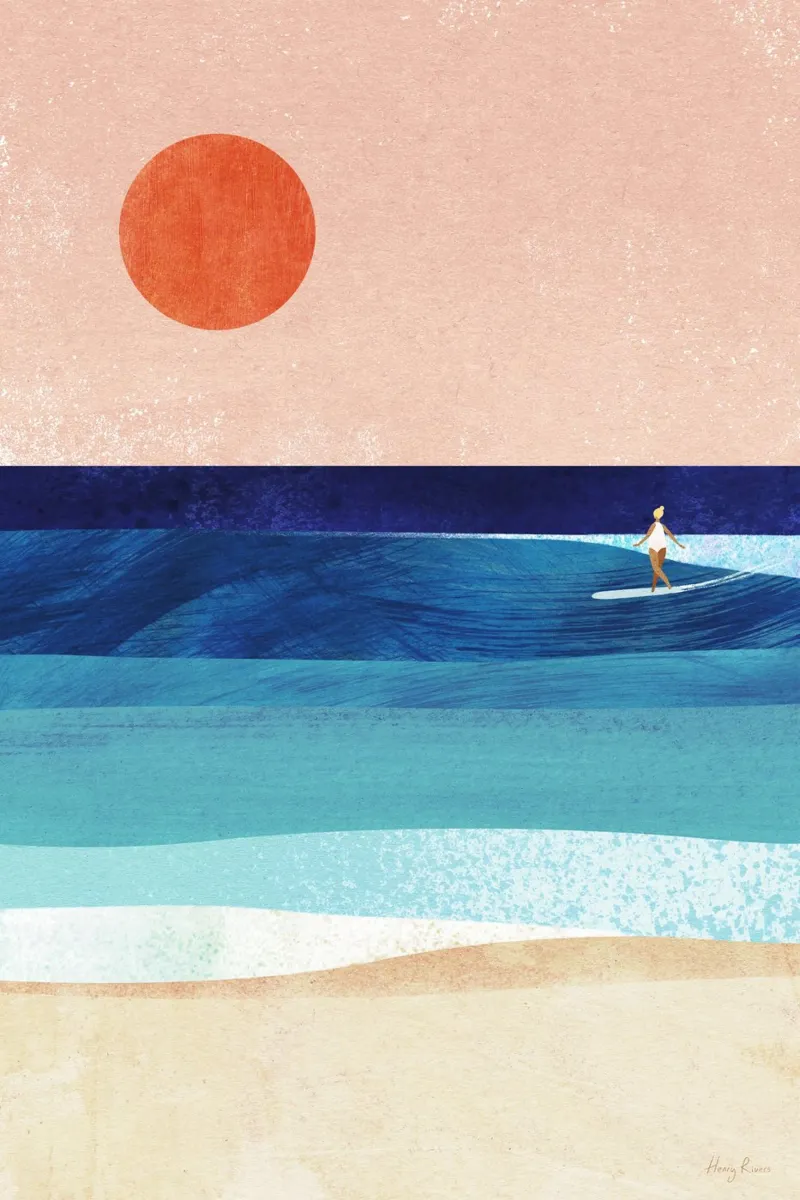 Sun, sea, surf acrylic glass by Henry Rivers